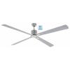CasaFan ECO NEO III 180-4 BN-WE/LG WiFi Flügel Weiß/Lichtgrau stropní ventilátor 28 W (Ø x v) 180 cm x 360 mm chrom (kartáčovaný) s dálkovým ovládáním, s