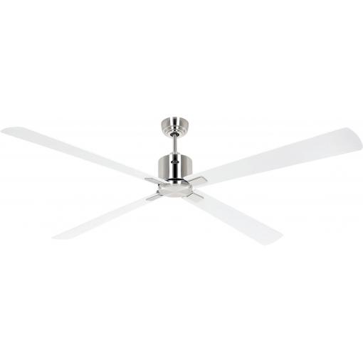 CasaFan ECO NEO III 180-4 BN-WE/LG WiFi Flügel Weiß/Lichtgrau stropní ventilátor 28 W (Ø x v) 180 cm x 360 mm chrom (kartáčovaný) s dálkovým ovládáním, s
