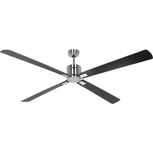 CasaFan ECO NEO III 180-4 BN-WN/SI WiFi Flügel Wenge/silber stropní ventilátor 28 W (Ø x v) 180 cm x 360 mm chrom (kartáčovaný) s dálkovým ovládáním, s