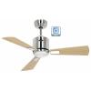 CasaFan ECO NEO III 92 BN-AH/BU WiFi Flügel Ahorn/Buche stropní ventilátor 12 W (Ø x v) 92 cm x 360 mm chrom (kartáčovaný) s dálkovým ovládáním, s časovačem,