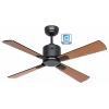 CasaFan ECO NEO III 103 BG-SW/TK WiFi Flügel Schwarz/Teak stropní ventilátor 16 W (Ø x v) 103 cm x 360 mm čedičově šedá s dálkovým ovládáním, s časovačem,