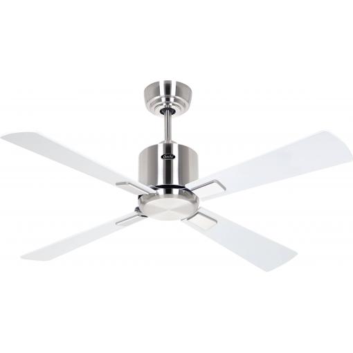 CasaFan ECO NEO III 103 BN-WE/LG WiFi Flügel Weiß/Lichtgrau stropní ventilátor 16 W (Ø x v) 103 cm x 360 mm chrom (kartáčovaný) s dálkovým ovládáním, s