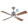 CasaFan ECO NEO III 103 BN-NB/KI WiFi Flügel Nussbaum/Kirsche stropní ventilátor 16 W (Ø x v) 103 cm x 360 mm chrom (kartáčovaný) s dálkovým ovládáním, s