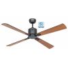 CasaFan ECO NEO III 132 BG-SW/TK WiFi Flügel Schwarz/Teak stropní ventilátor 27 W (Ø x v) 132 cm x 360 mm čedičově šedá s dálkovým ovládáním, s časovačem,