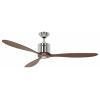CasaFan AEROPLAN ECO 132 BN-NB Flügel Massivholz Nussbaum stropní ventilátor 27 W (Ø x v) 132 cm x 310 mm chrom (kartáčovaný) s dálkovým ovládáním, s