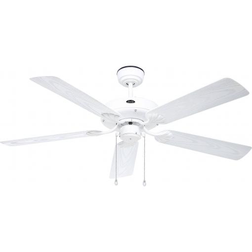 CasaFan CLASSIC OUTDOOR 132 WE-EW Flügel Kunststoff weiß Eiche Dekor stropní ventilátor 60 W (Ø x v) 132 cm x 345 mm bílá vhodný i pro zimní provoz
