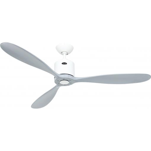 CasaFan AEROPLAN ECO 132 WE-LG Flügel Massivholz Lichtgrau stropní ventilátor 27 W (Ø x v) 132 cm x 310 mm bílá s dálkovým ovládáním, s časovačem, vhodný i pro