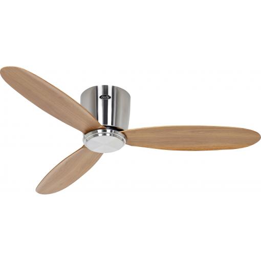 CasaFan ECO PLANO II 112 BN-EN WiFi Flügel Eiche natur stropní ventilátor 13 W (Ø x v) 112 cm x 160 mm chrom (kartáčovaný) s dálkovým ovládáním, s časovačem,
