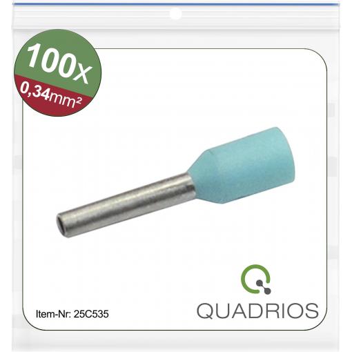 Quadrios 25C535 dutinka 0.34 mm² částečná izolace tyrkysová 100 ks Package