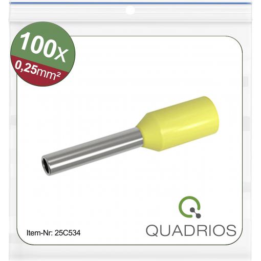 Quadrios 25C534 dutinka 0.25 mm² částečná izolace žlutá 100 ks