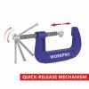 WorkPro WP232019 rychloupínač Rozpětí (max.):100 mm Vnější délka: 210 mm Délka vyložení:100 mm