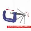WorkPro WP232018 rychloupínač Rozpětí (max.):75 mm Vnější délka: 167 mm Délka vyložení:75 mm