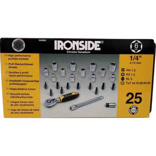 IRONSIDE sada nástrčných klíčů, 1/4 (6,3 mm), 244002