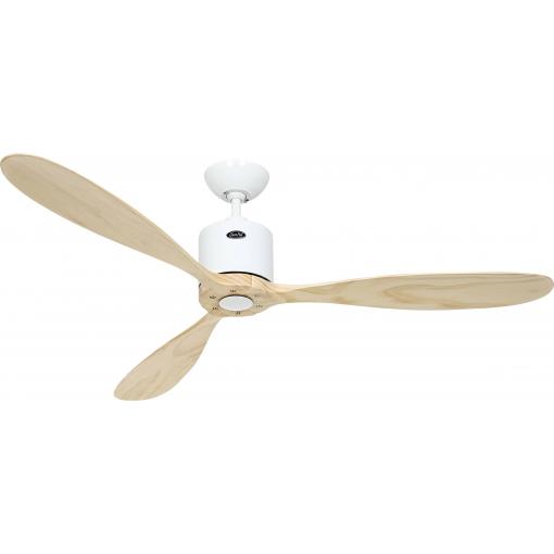 CasaFan AEROPLAN ECO 132 WE-NT Flügel Massivholz natur stropní ventilátor 27 W (Ø x v) 132 cm x 310 mm bílá s dálkovým ovládáním, s časovačem, vhodný i pro