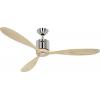 CasaFan AEROPLAN ECO 132 BN-NT Flügel Massivholz natur stropní ventilátor 27 W (Ø x v) 132 cm x 310 mm chrom (kartáčovaný) s dálkovým ovládáním, s časovačem,
