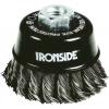 IRONSIDE Ocelový hrncový kartáč Ø 100 mm, pro úhlovou brusku, copánkový drát, se závitovým připojením M14, tloušťka drátu 0,50 mm 243007 1 ks
