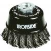 IRONSIDE Ocelový hrncový kartáč Ø 80 mm, pro úhlovou brusku, copánkový drát, se závitovým připojením M14, tloušťka drátu 0,50 mm 243006 1 ks