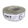 Kabel UTP Cat6 AWG23, 100 m, šedý, drát, PVC