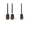 Kabel 2x Cinch konektor/Jack 3,5mm zdířka 0,2m NEDIS CABW22255AT02