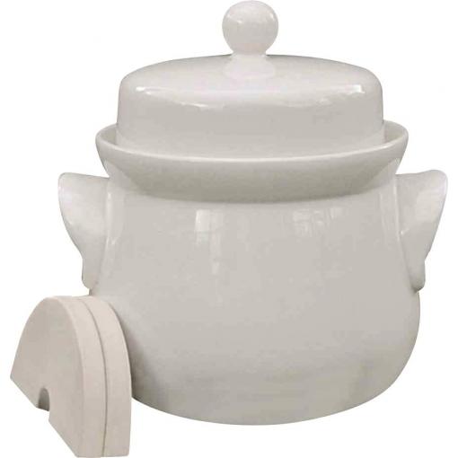 3240 Mini-Gärtopf creme 4,0 l mit Deckel und Steinen Fermentační nádoba
