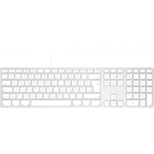 Matias FK318S-DE Wired Aluminium Keyboard for Mac USB klávesnice německá, QWERTZ, Macintosh stříbrná