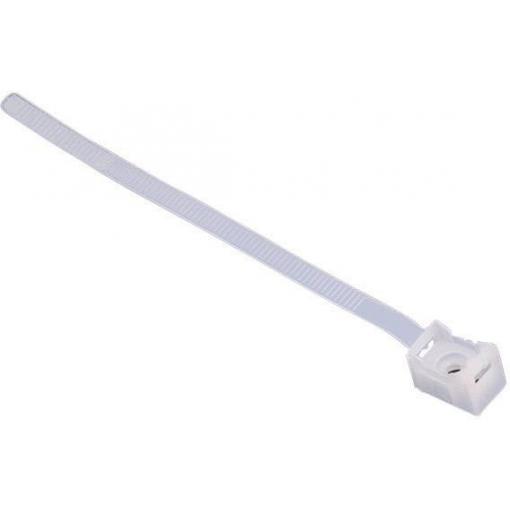 TRU COMPONENTS 1592751, TC-PMA150203, stahovací pásky, 7 mm, 150 mm, bílá, se šroubovacím soklem, 1 ks
