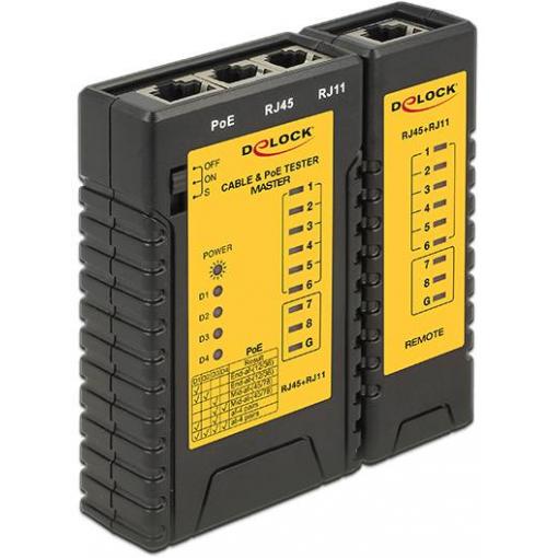 Delock 86107 síťový tester Vhodný pro (Specifikace sítě (CAT)): nevybavený specifikací