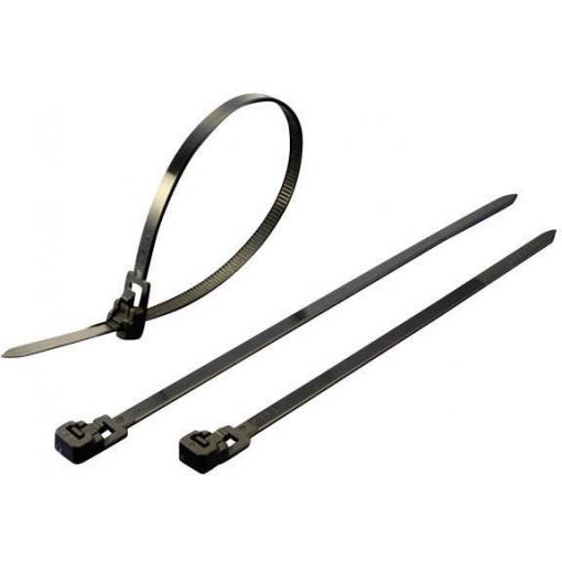 TRU COMPONENTS 1592810, TC-HVCR300BK203, stahovací pásky, 7.60 mm, 300 mm, černá, rozpojitelná, 100 ks