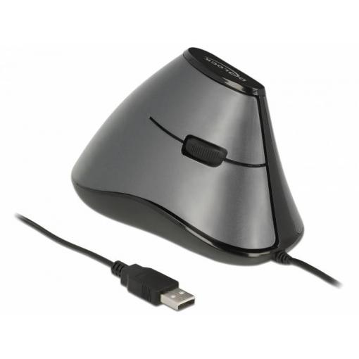 Delock 12527 optická ergonomická myš, přenos USB, 4 tlačítko, 800 dpi, vícebarevná
