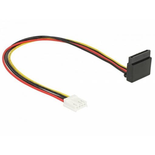 Delock sériový kabel [1x floppy zásuvka 4pólová - 1x SATA], 0.3 m, černá, červená, žlutá