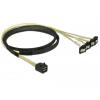 Delock pevný disk kabel [1x Mini-SAS zástrčka (SFF-8643) - 4x SATA zásuvka 7-pólová] 1 m černá, žlutá