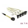 Delock pevný disk kabel [1x Mini-SAS zástrčka (SFF-8643) - 4x SATA zásuvka 7-pólová] 1 m černá, žlutá