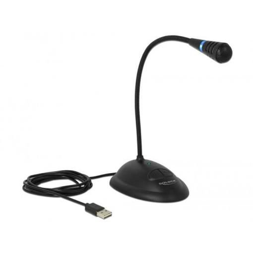 husí krk USB mikrofon Delock 65871 Druh přenosu:USB, kabelový vč. kabelu, stojan