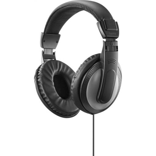 Hama Fernsehkopfhörer ShellTV II, Over-Ear, einseitiges, langes Kabel (6m), SW TV sluchátkový systém kabelová stereo černá, tmavě šedá regulace hlasitosti TV
