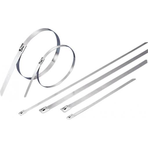 TRU COMPONENTS 1592824, TC-BCT-127203, stahovací pásky, 4.90 mm, 127 mm, stříbrná, 1 ks