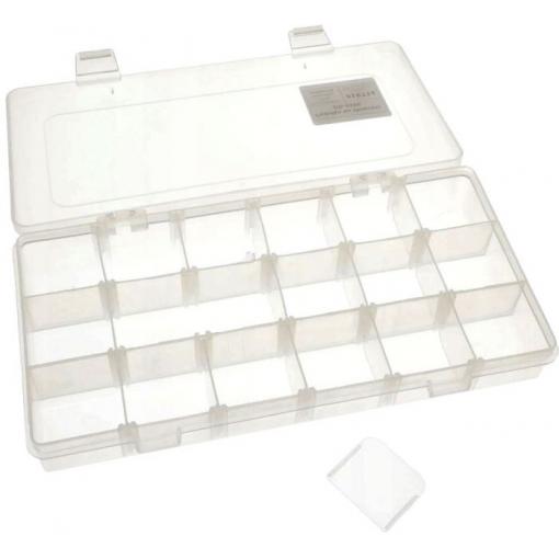 Krabička na součástky 235 × 115 × 34 mm, 18 sekcí, vyjímatelné přepážky