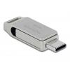 Delock 54075 skleněný USB flash disk 64 GB stříbrná 54075 USB, USB-A, USB-C®