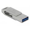 Delock 54075 skleněný USB flash disk 64 GB stříbrná 54075 USB, USB-A, USB-C®