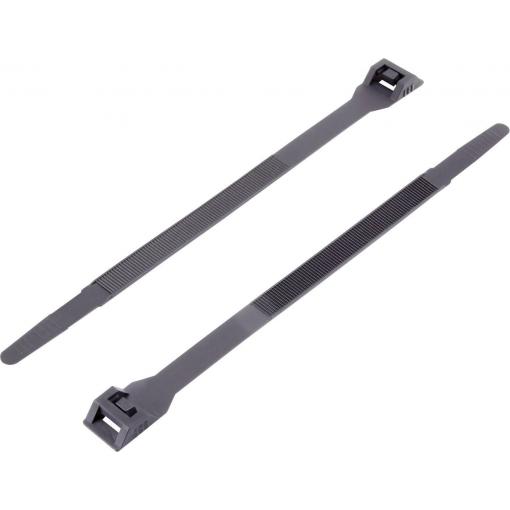 TRU COMPONENTS TC-DK-180SBK203 stahovací pásky 180 mm 6 mm černá s dvojitou hlavou 1 ks
