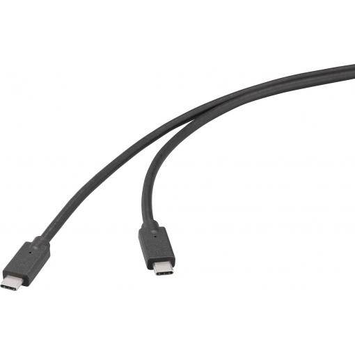 Renkforce USB kabel USB 3.2 Gen2x2 20 GBit/s USB-C ® zástrčka, USB-C ® zástrčka 1.00 m černá 4K UHD RF-6830468