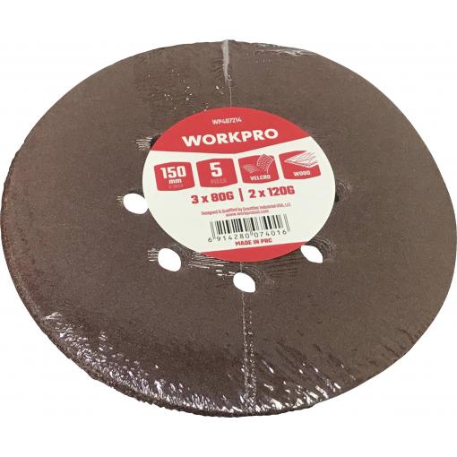 WorkPro WP407214 brusný papír pro brusné kotouče (Ø) 150 mm 5 ks