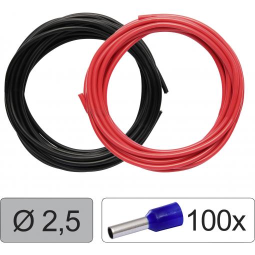 Quadrios 25CW129 Jednotlivá žíla, LiFY, 2.5 mm², červená, černá, 1 sada