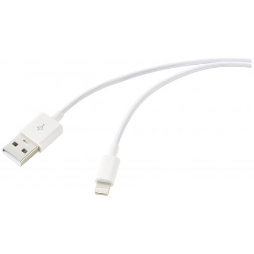 Renkforce USB kabel USB 2.0 USB-A zástrčka, Apple Lightning konektor 1.00 m bílá RF-6857548