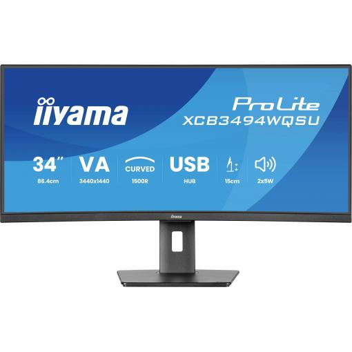 Iiyama ProLite XCB3494WQSU-B1 LED monitor 86.4 cm (34 palec)3440 x 1440 Pixel, 21:9, 0.4 ms, VA LED