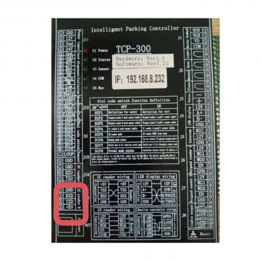 TCP-300 Řídicí jednotka pro parkovací systém RFID/SPZ