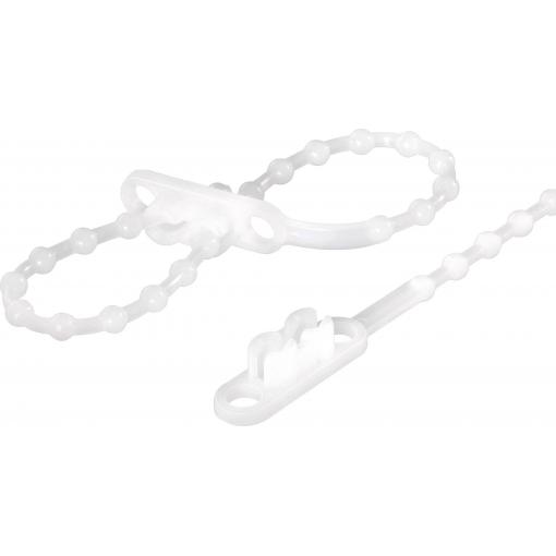 TRU COMPONENTS 1592904, TC-KTV145203, kuličkový pásek stahovací, 2 mm, 145 mm, přírodní, s dvojitou hlavou, 100 ks