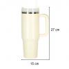 Termohrnek s brčkem 1200 ml, krémový, nerezová ocel