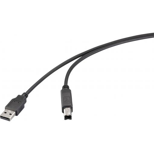 Renkforce USB kabel USB 2.0 USB-A zástrčka, USB-B zástrčka 0.50 m černá RF-6830424