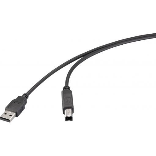Renkforce USB kabel USB 2.0 USB-A zástrčka, USB-B zástrčka 2.00 m černá RF-6830428