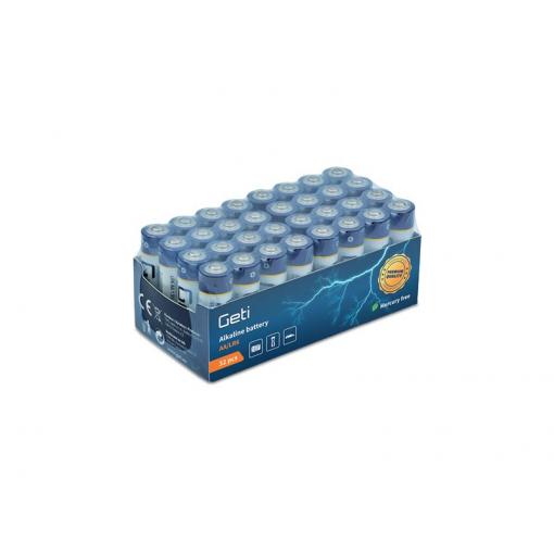 Baterie AA (LR6) alkalická GETI 1,5V 32ks